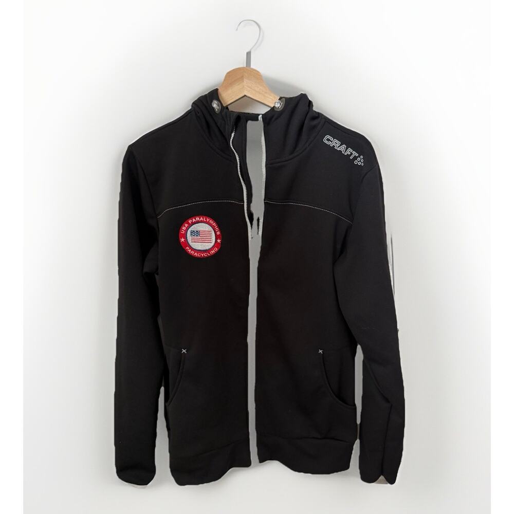 Craft Sport Jacket Women's Size Large Black Leisure Hood Paralymics Cycling USA
